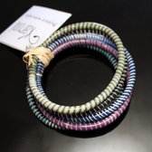 Bijoux Ethniques Africains Bracelets JOKKO larges en Plastique Recycl Homme Femme 01 Bleu Fonc/Violet (x5)
