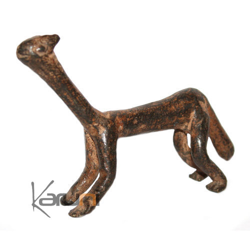 Art Dogon Bronze Animal Panthère Sculpture Africain  ethnique Afrique 01