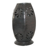 Vase Design ovale bomb 30 cm mtal recycl Madagascar