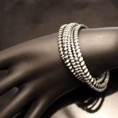 Bijoux Ethniques Africains Bracelets 6 Rangs JOKKO en Plastique Recycl Fermoir Bronze Rglable Blanc/Noir b