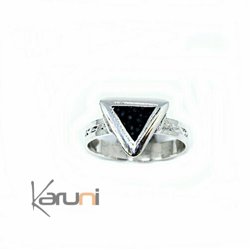 Bague Argent Galuchat triangle 1160
