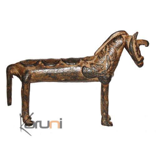 Art Dogon Bronze Animal Cheval Sculpture Africain Mali Dcoration ethnique Afrique 01 b
