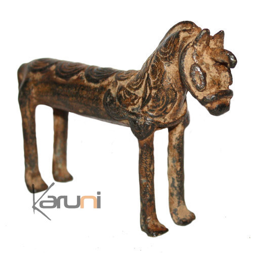 Art Dogon Bronze Animal Cheval Sculpture Africain Mali Dcoration ethnique Afrique 01