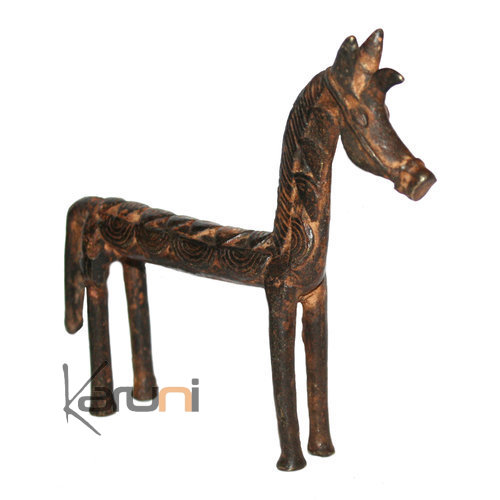 Art Dogon Bronze Animal Cheval Sculpture Africain Mali Dcoration ethnique Afrique 02