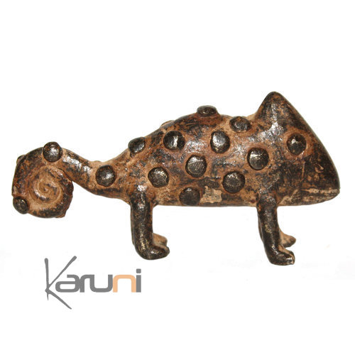 Art Dogon Bronze Animal Camlon Sculpture Africain Mali Dcoration ethnique Afrique 02