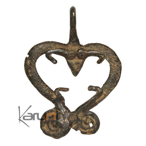 Art Dogon Africain Bronze Pendentif Amulette Sculpture  ethnique Afrique 01 Camlon double
