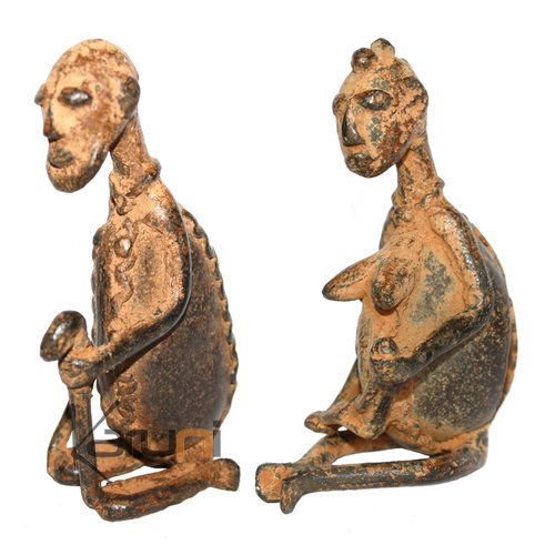 Art Dogon Bronze Ancêtres Couple Sculpture Africain  ethnique Afrique
