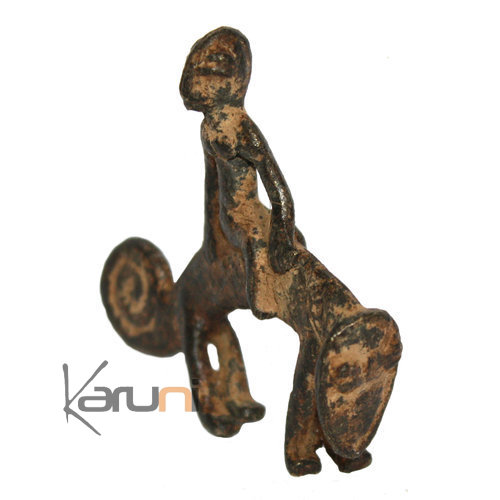 Art Dogon Bronze Cavalier sur Caméléon Sculpture Africain  ethnique Afrique