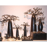 Arbre  bijoux porte-bijoux design Baobab rond 30 cm mtal recycl Madagascar b c d